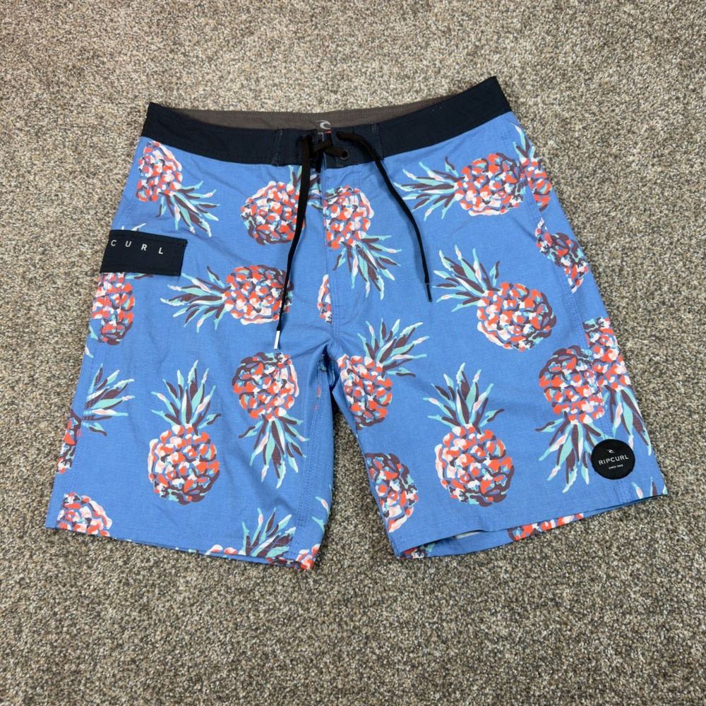 Rip Curl Mirage Board Shorts Mens 32 Blue Pineapple‎ Tropical Swim Trunks 03NMBO